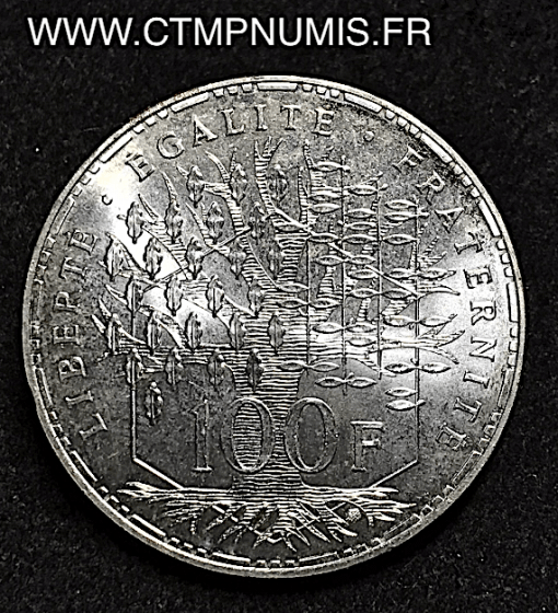 100 FRANCS ARGENT PANTHEON 1989 SPL