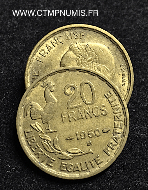 20 FRANCS G.GUIRAUD 1950 B 3 PLUMES