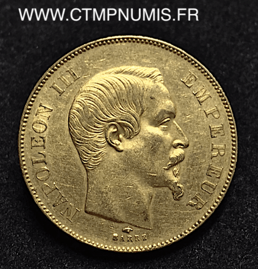 50 FRANCS OR NAPOLEON III TETE NUE 1857 PARIS