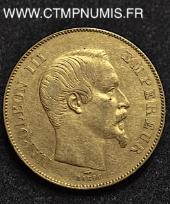 50 FRANCS OR NAPOLEON III TETE NUE 1856 PARIS