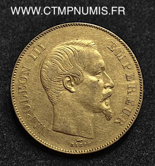 50 FRANCS OR NAPOLEON III TETE NUE 1856 PARIS