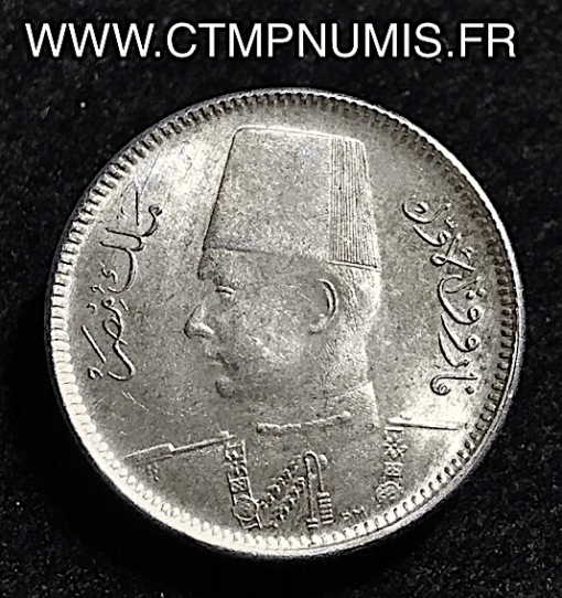 EGYPTE 2 PIASTRES ARGENT 1937