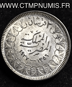 EGYPTE 2 PIASTRES ARGENT 1937