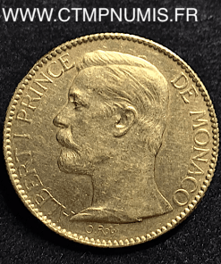 MONACO 100 FRANCS OR ALBERT I° 1896 A PARIS