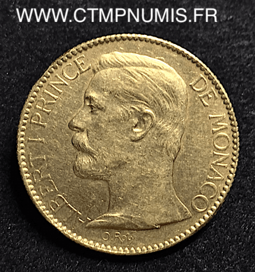 MONACO 100 FRANCS OR ALBERT I° 1896 A PARIS