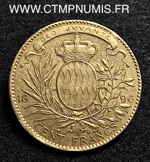 MONACO 100 FRANCS OR ALBERT I° 1896 A PARIS