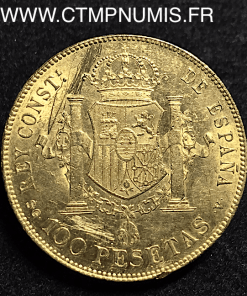 ESPAGNE 100 PESETAS OR ALPHONSE XIII 1897 (97)