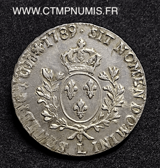 LOUIS XVI ECU ARGENT 1789 L BAYONNE