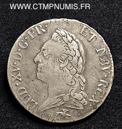 LOUIS XV ECU A LA VIELLE TETE 1774 D LYON