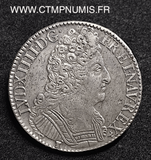 LOUIS XIV ECU AUX 3 COURONNES 1712 9 RENNES