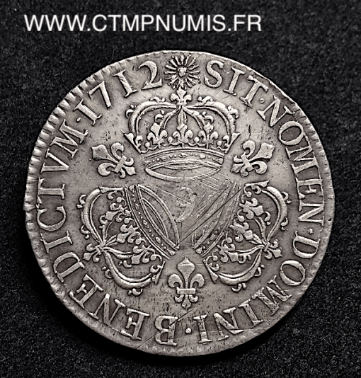 LOUIS XIV ECU AUX 3 COURONNES 1712 9 RENNES