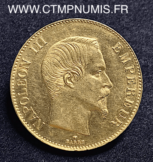 100 FRANCS OR NAPOLEON III TETE NUE 1857 A PARIS