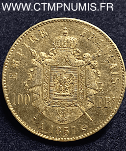 100 FRANCS OR NAPOLEON III TETE NUE 1857 A PARIS