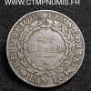 6 LIVRES ARGENT CONVENTION 1793 A PARIS