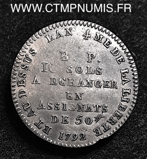 10 SOLS ARGENT LEFEVRE ET LESAGE 1792