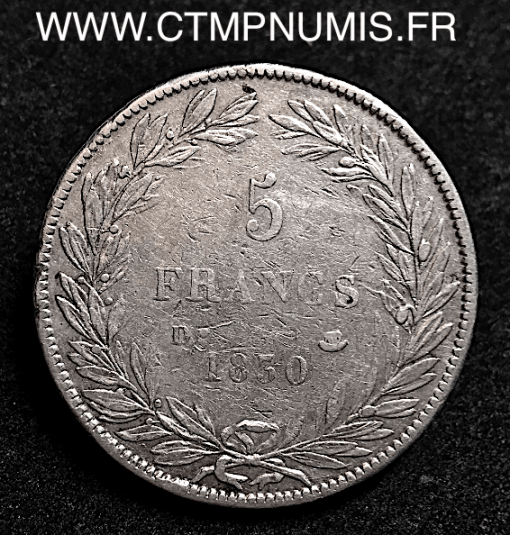 5 FRANCS LOUIS PHILIPPE SANS LE I° 1830 D LYON