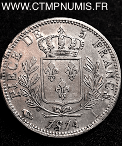 5 FRANCS LOUIS XVIII HABILLE 1814 LIMOGES