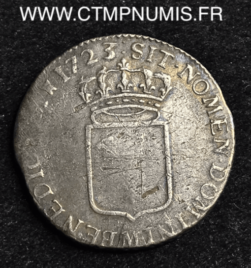 LOUIS XV 1/3 ECU DE FRANCE 1723 M TOULOUSE