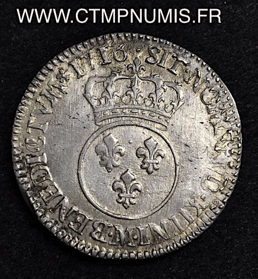 LOUIS XV 1/2 ECU VERTUGADIN 1716 M TOULOUSE