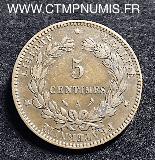 5 CENTIMES CERES 1896 A TORCHE PARIS RARE TB