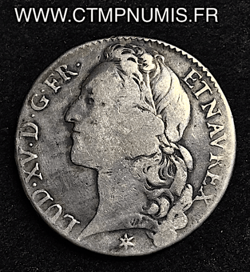 LOUIS XV 1/2 ECU AU BANDEAU 1741 M TOULOUSE