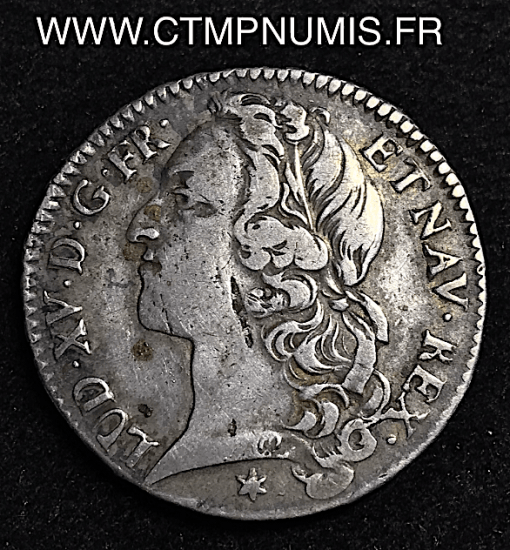 LOUIS XV 1/2 ECU AU BANDEAU 1754 M TOULOUSE