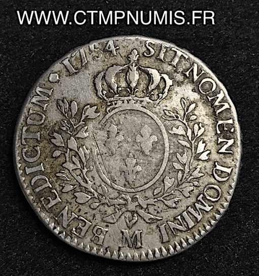 LOUIS XV 1/2 ECU AU BANDEAU 1754 M TOULOUSE