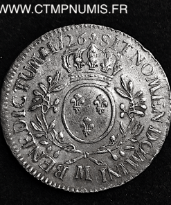 LOUIS XV ECU ARGENT 1726 M TOULOUSE