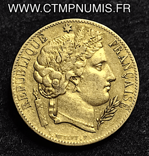 20 FRANCS OR CERES 1850 PARIS OREILLE HAUTE