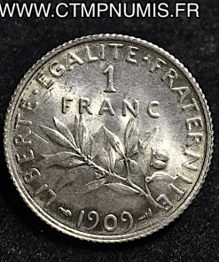 1 FRANC ARGENT SEMEUSE 1909 SPL