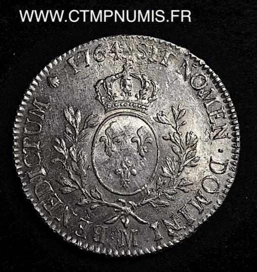 LOUIS XV ECU BANDEAU 1764 M TOULOUSE ETOILE