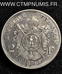 2 FRANCS NAPOLEON III TETE LAUREE 1870 PARIS 