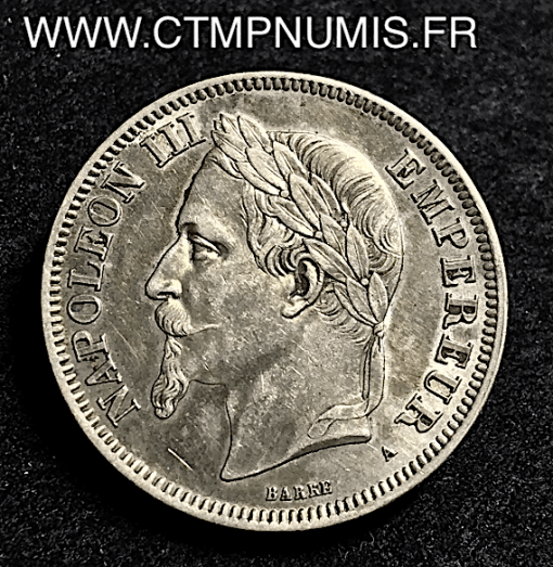 2 FRANCS NAPOLEON III TETE LAUREE 1870 PARIS