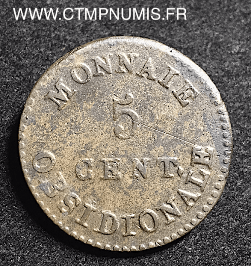 5 CENTIMES NAPOLEON I° SIEGE D'ANVERS 1814