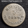 5 CENTIMES SIEGE D'ANVERS LOUIS XVIII 1814