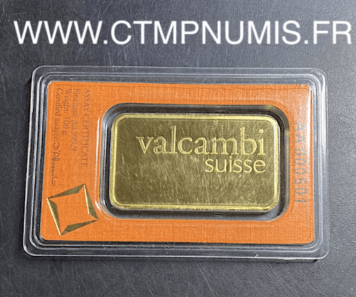 LINGOTIN 100 GRAMMES OR FIN VALCAMBI SUISSE