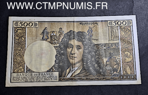 BILLET 500 NF MOLIERE DU 3.12.1964 TTB RARE