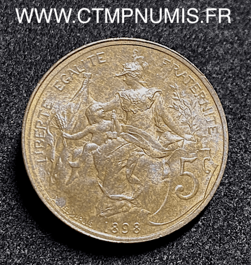 5 CENTIMES DANIEL DUPUIS 1898 SUP+