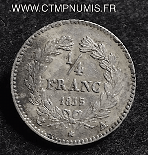 1/4 DE FRANC LOUIS PHILIPPE I° 1835 A PARIS TTB+