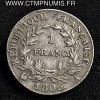 1 FRANC NAPOLEON I° REPUBLIQUE 1806 PARIS