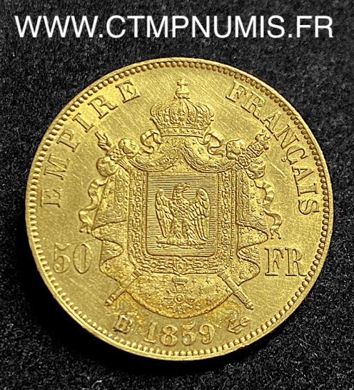 50 FRANCS OR NAPOLEON III 1859 STRASBOURG