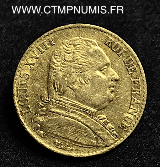 20 FRANCS LOUIS XVIII BUSTE HABILLE 1814 LILLE