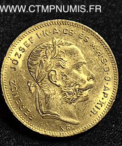 HONGRIE 20 FRANCS 8 FORINT OR 1879