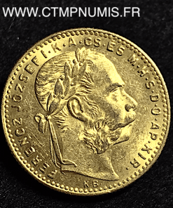 HONGRIE 20 FRANCS 8 FORINT OR FRANCOIS 1889