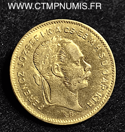 HONGRIE 10 FRANCS 4 FORINT OR FRANCOIS 1878