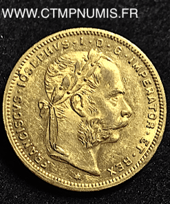 AUTRICHE 20 FRANCS 8 FLORIN OR FRANCOIS 1882