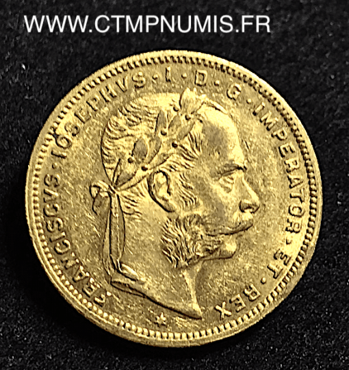 AUTRICHE 20 FRANCS 8 FLORIN OR FRANCOIS 1882