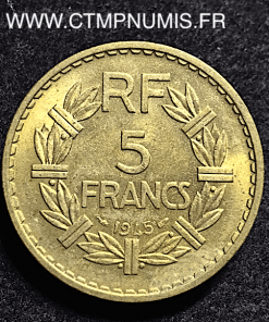 5 FRANCS LAVRILLIER BRONZE ALUMINIUM 1945 