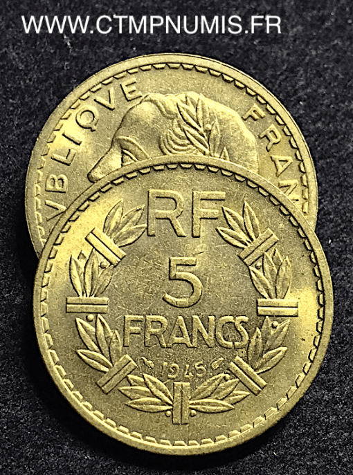 5 FRANCS LAVRILLIER BRONZE ALUMINIUM 1945