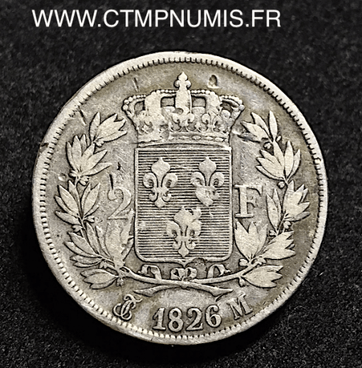 2 FRANCS ARGENT CHARLES X 1826 M TOULOUSE